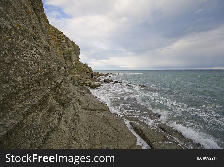 Rocky coast near aegean sea