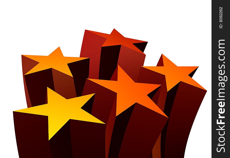 3d render of success stars icon symbol