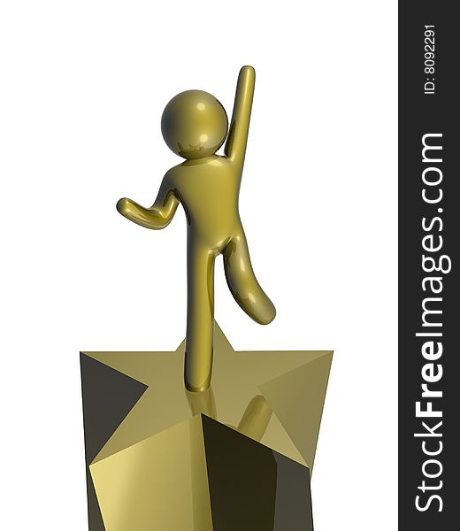 friend icon figure on reaching success pose