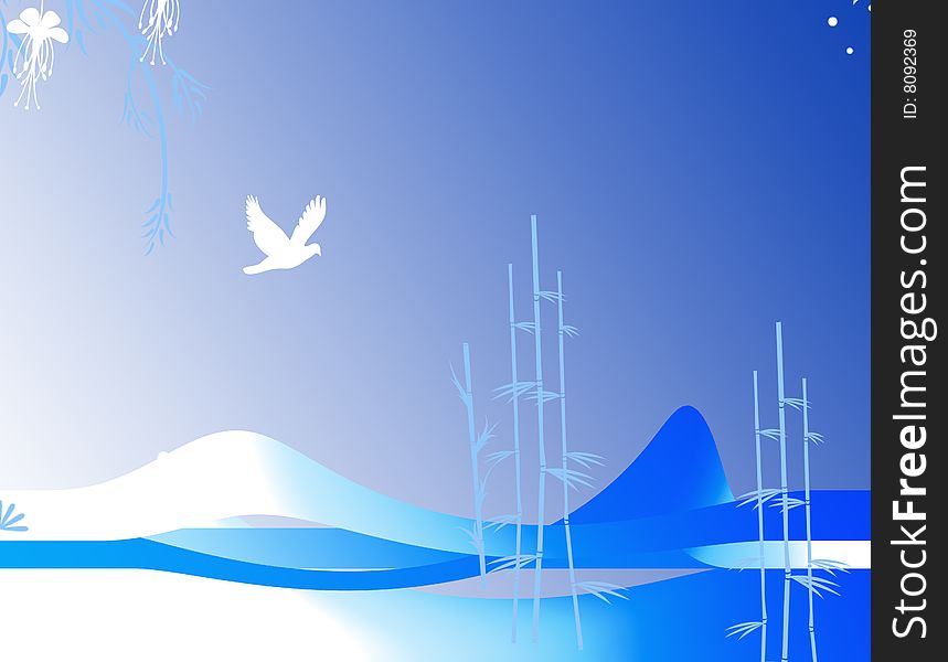 Bird On Sky Illustration