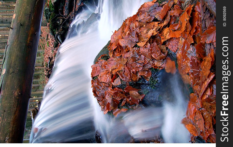 Autumn waterfall in bohemia