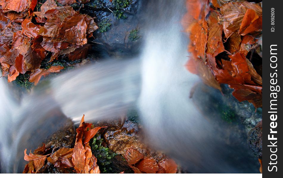 Autumn waterfall in bohemia