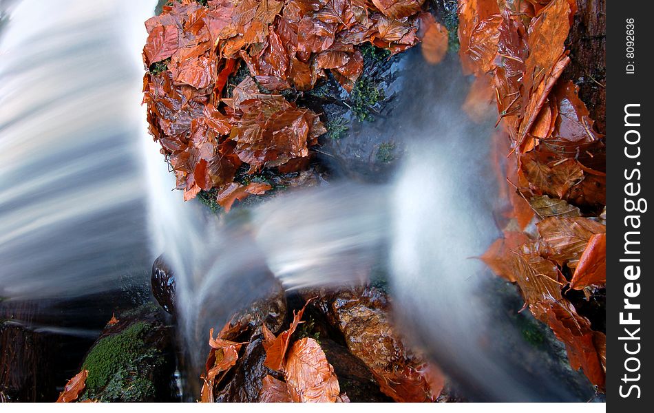 Autumn Waterfall In Bohemia