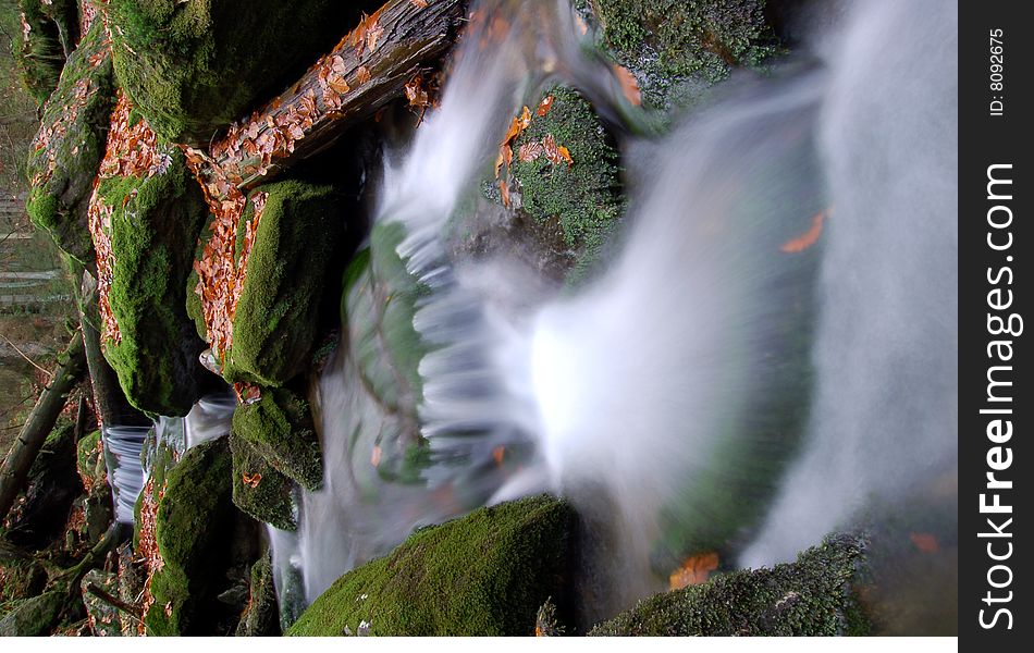 Autumn Waterfall In Bohemia