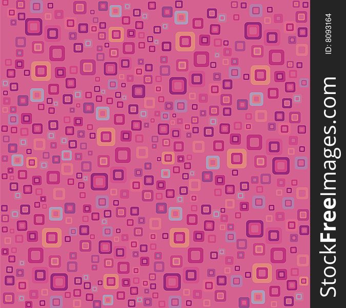 Pink retro background with squares