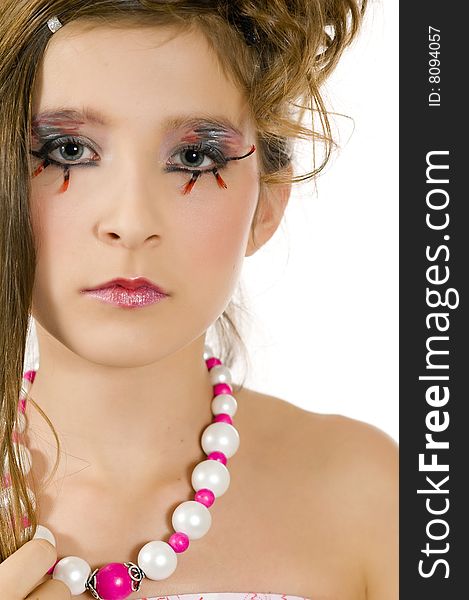 Closeup Of Fashion Girl With Special Eye Makeup