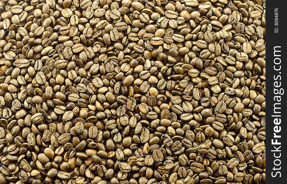 Many arabica brown coffee beens