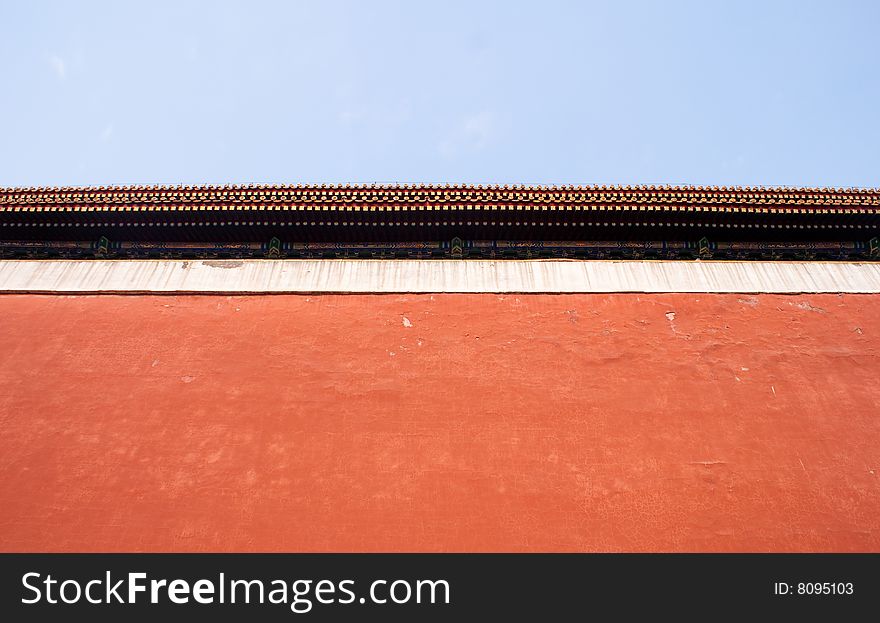 Red protection wall of beijing forbidden city. Red protection wall of beijing forbidden city