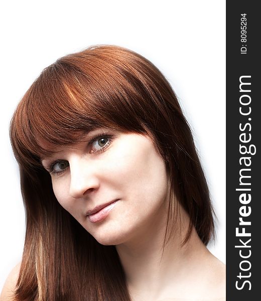 Portrait of beautiful red-haired woman