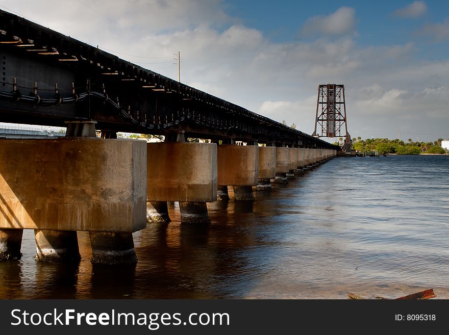 Railroad Bridge across River