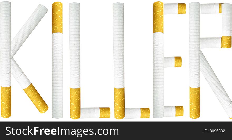 Word killer made of cigaretes