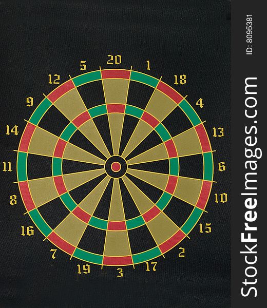 Dart Board With Numbers Around Outside