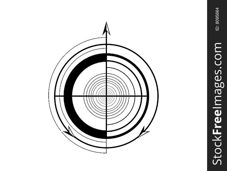 Directions of the arrows in different sides on circle