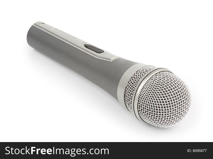Microphone isolated over white background