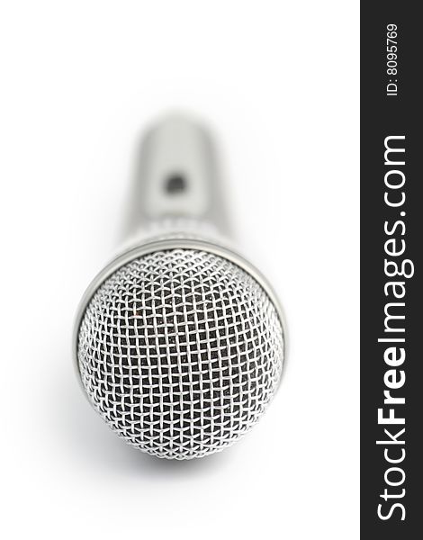 Microphone. Shallow DOF. Isolated over white background