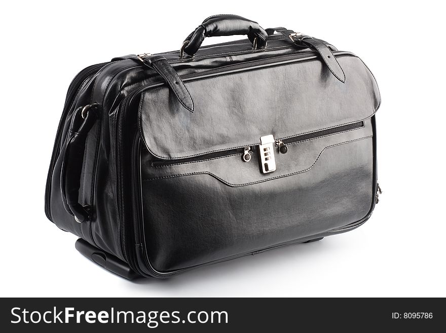 Travel or business bag isolated over white. Travel or business bag isolated over white