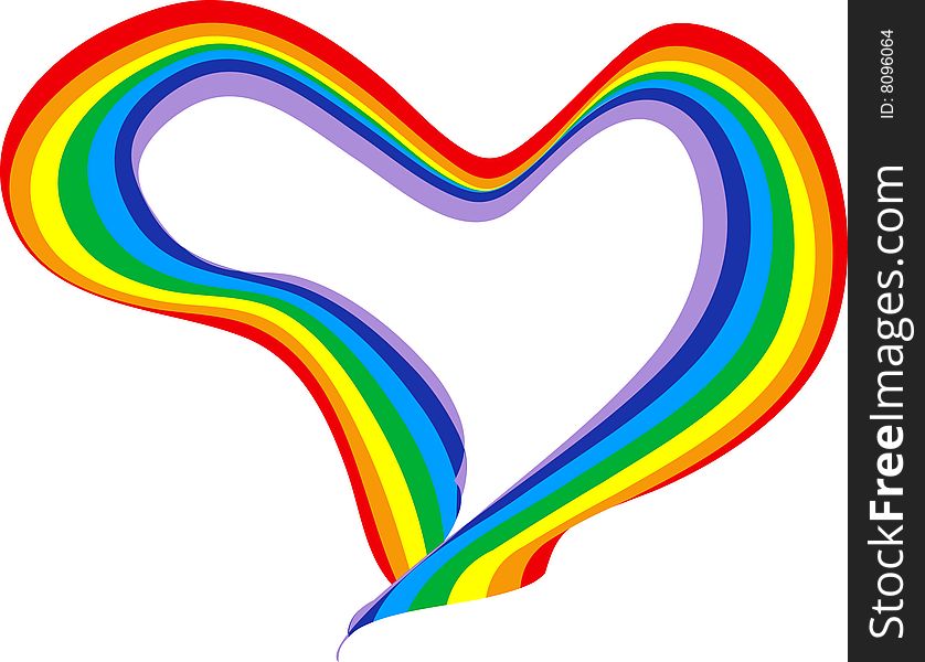 Rainbow, multicolored heart, Valentine day. Rainbow, multicolored heart, Valentine day