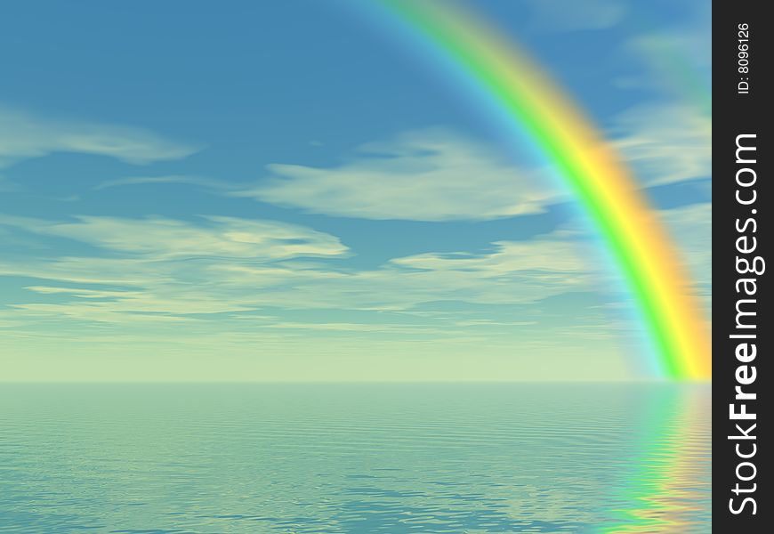 Beautiful rainbow over the sea. Beautiful rainbow over the sea