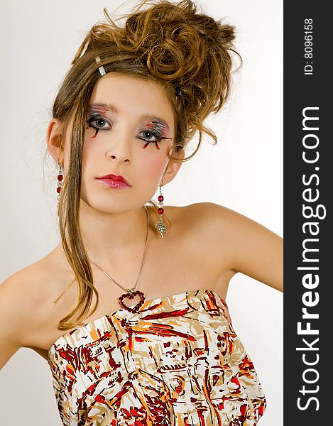 Fashion Girl With Special Eye Makeup