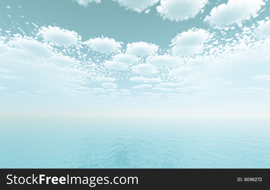 Beautiful seascape with unusual clouds