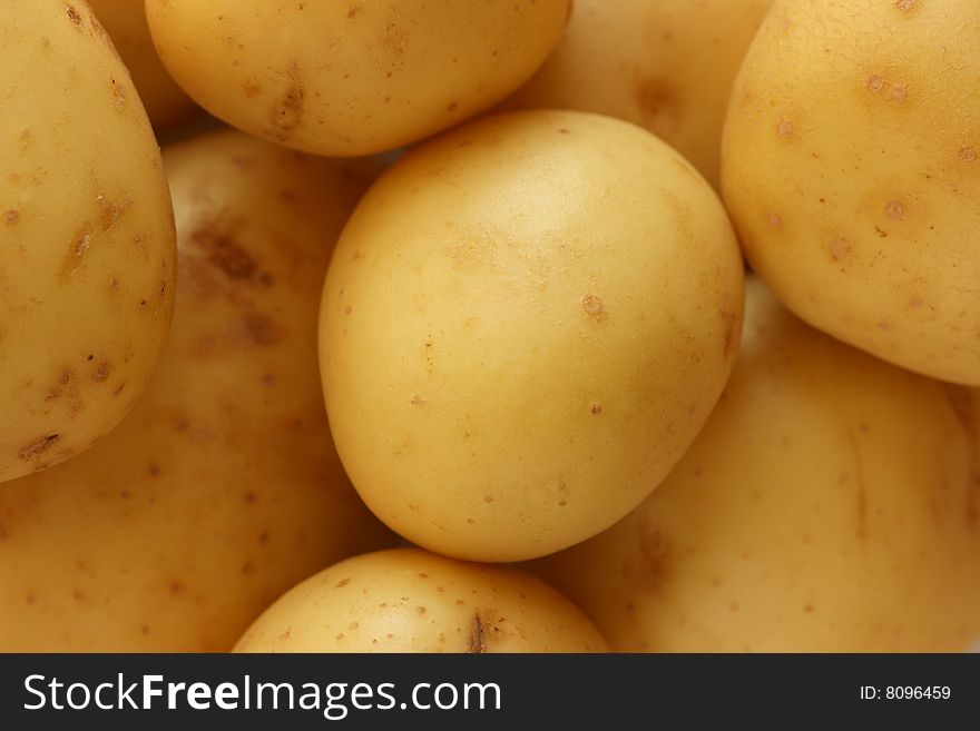 Close up shot of freshly washed potatoes. Close up shot of freshly washed potatoes