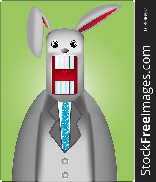 Vector illustration of scared rabbit