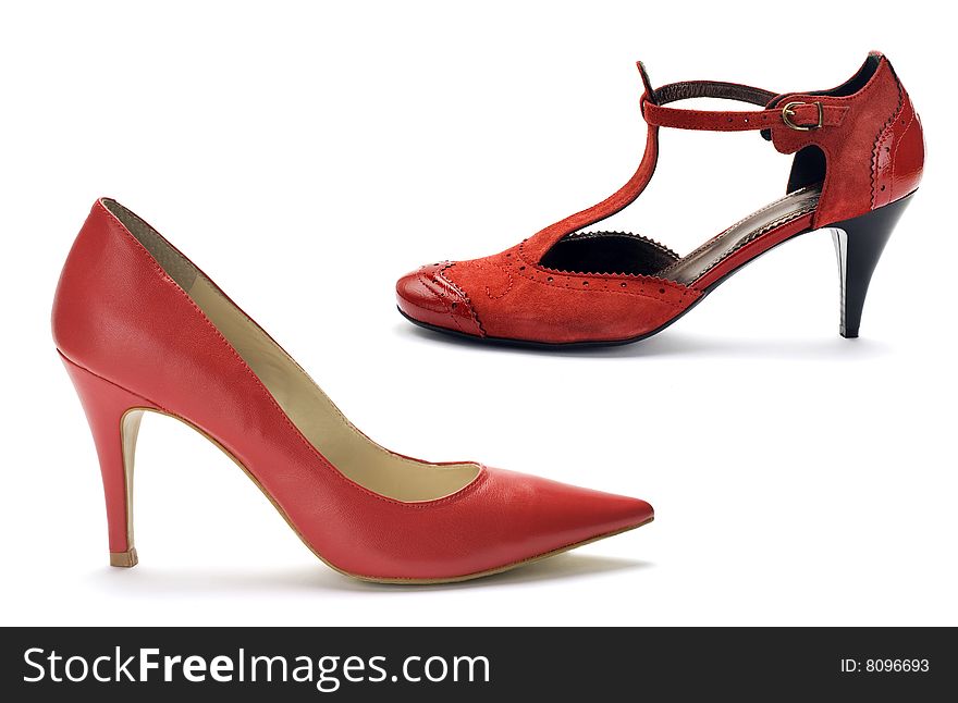 Woman shoes isolated on the white background