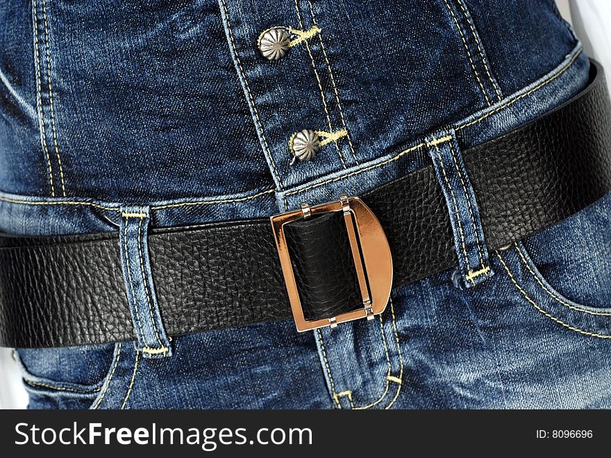 Jeans, Pocket, Buttons and belt detail