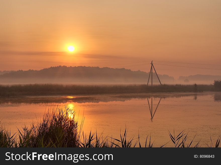 Sunrise in Ukrainian countryside