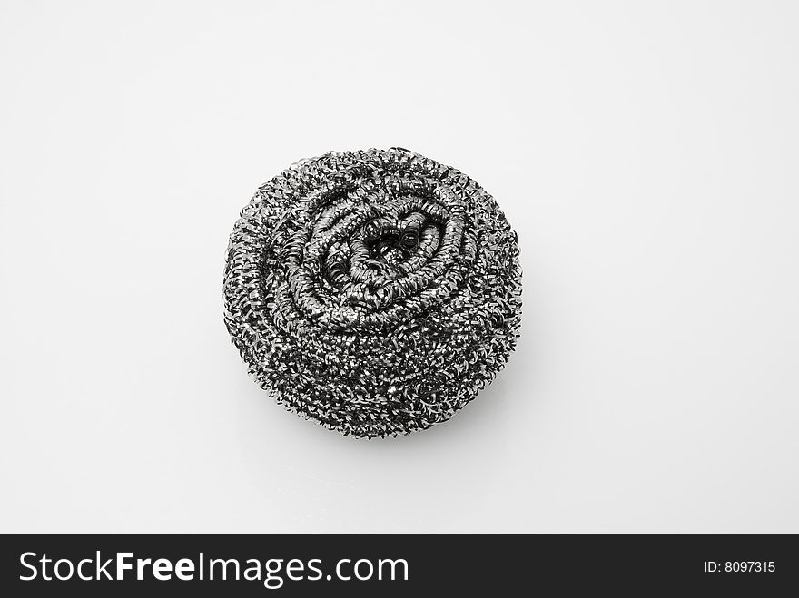 Steel wool on white with drop shadow