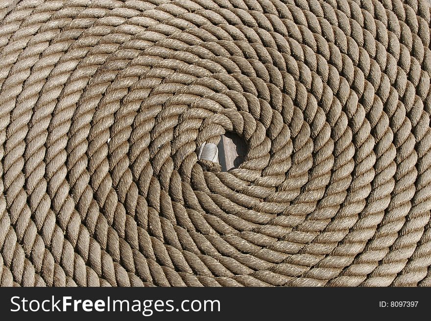 Photo of braided sea rope as background image