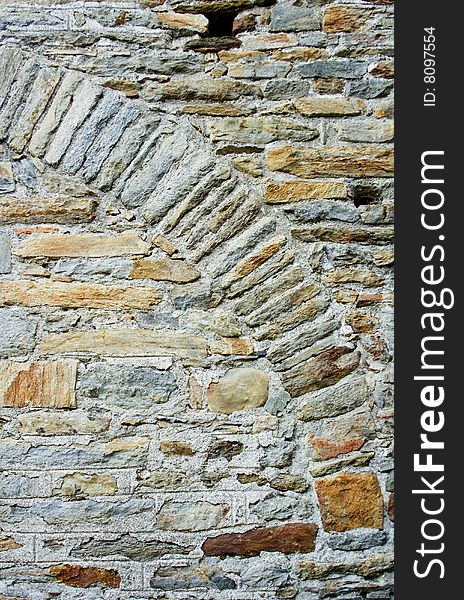 Old stone wall with decoration