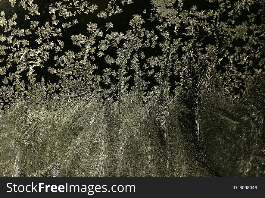 Hoarfrost on glass.