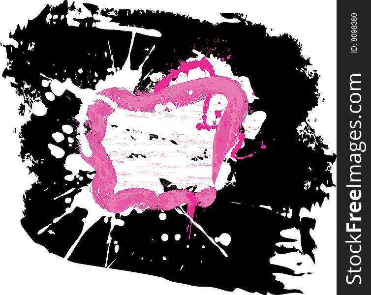 Pink frame on the dark grunge style background. Pink frame on the dark grunge style background