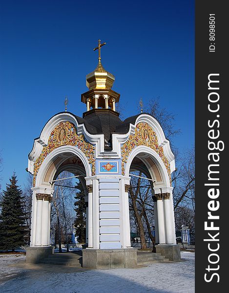 Saint Michael's Golden-Domed Cathedral in Kiev, Ukraine (Malorussia)
 At winter. Saint Michael's Golden-Domed Cathedral in Kiev, Ukraine (Malorussia)
 At winter