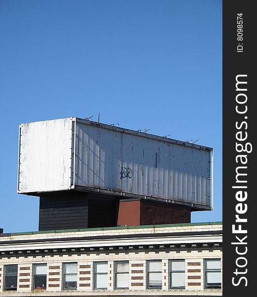 Empty billboard on a large building