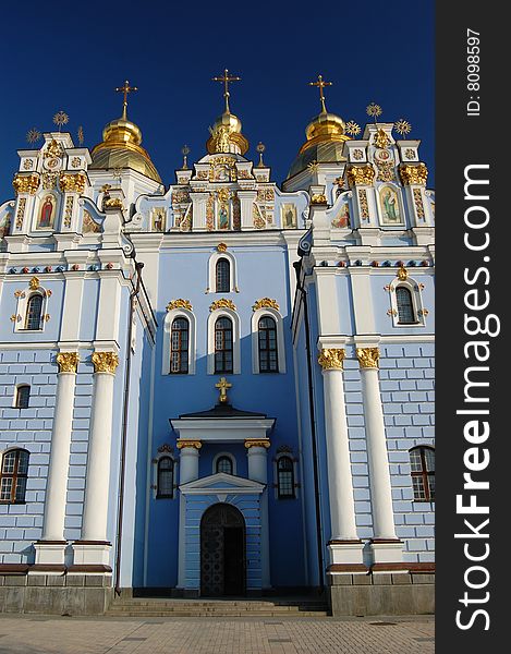 Saint Michael's Golden-Domed Cathedral in Kiev, Ukraine (Malorussia)
 At winter. Saint Michael's Golden-Domed Cathedral in Kiev, Ukraine (Malorussia)
 At winter