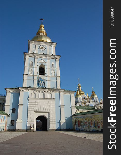 Saint Michael's Golden-Domed Cathedral in Kiev, Ukraine (Malorussia)
 At winter. Saint Michael's Golden-Domed Cathedral in Kiev, Ukraine (Malorussia)
 At winter