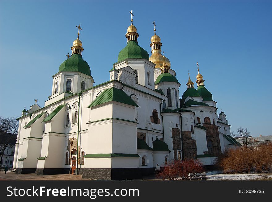 Saint Sophia Cathedral in Kiev, Ukraine (Malorussia). Winter