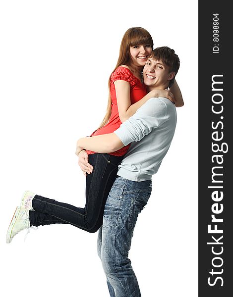 Portrait of young people in love. Shot in a studio. Portrait of young people in love. Shot in a studio.