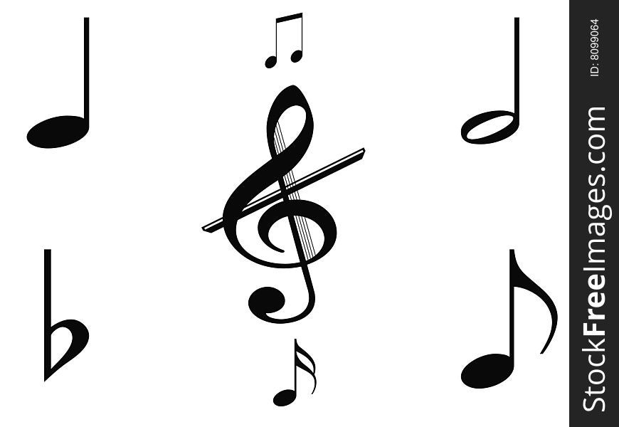 music signs isolated on white