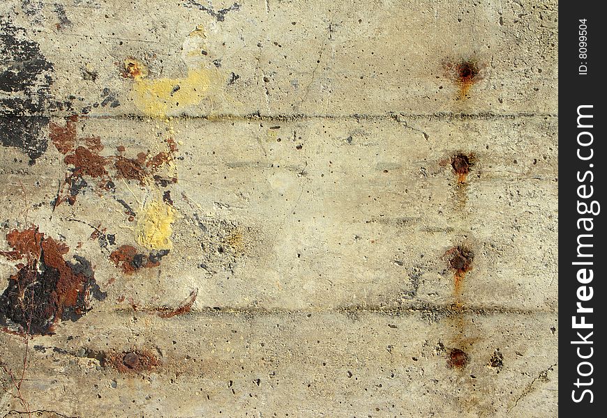 Concrete wall with stains