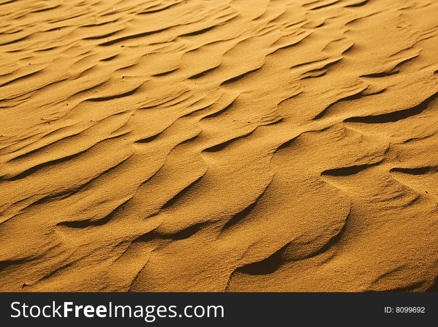 Sand pattern in morning sun in the Sahara desert. Sand pattern in morning sun in the Sahara desert