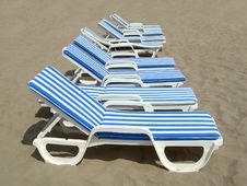 Nine Beach-chairs Stock Photography Nine Beach-chairs Stock Photography