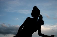 Silhouette Of A Woman Stock Photo