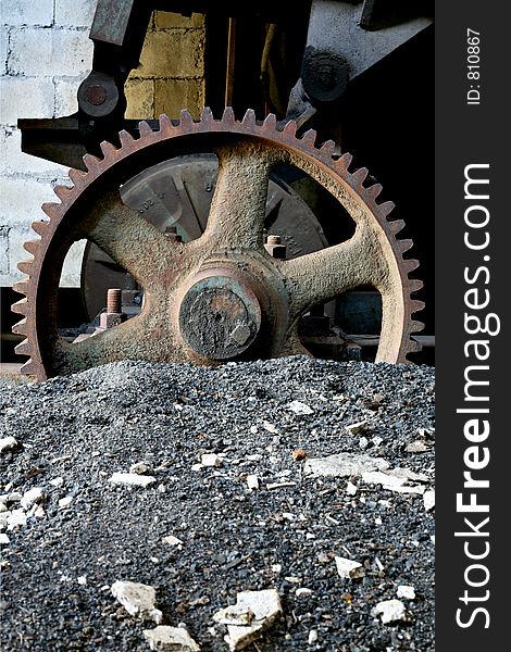 Gear - large industrial gear from an abandoned coal mine