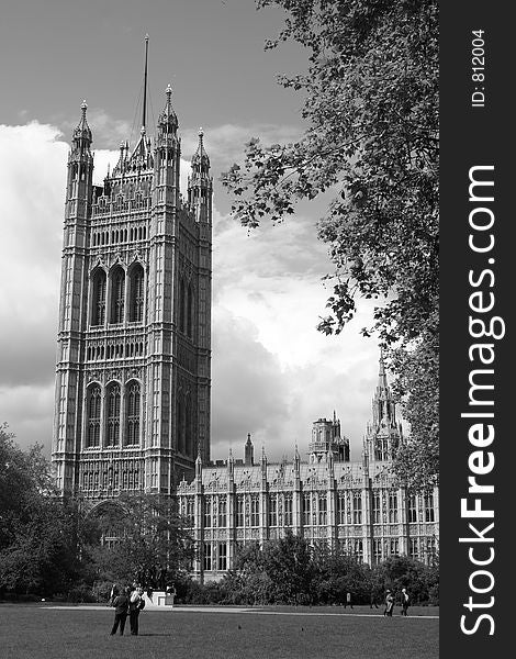 Houses of Parliament in Black & White