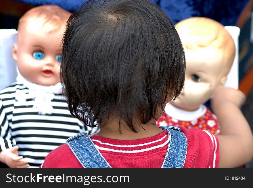 Dolls at a flea market