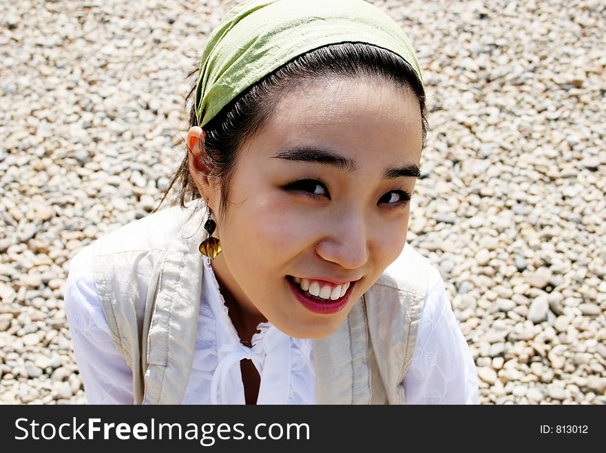 Beautiful Korean girl smiling