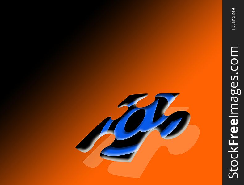 E-mail jigsaw piece on orange and black background. E-mail jigsaw piece on orange and black background